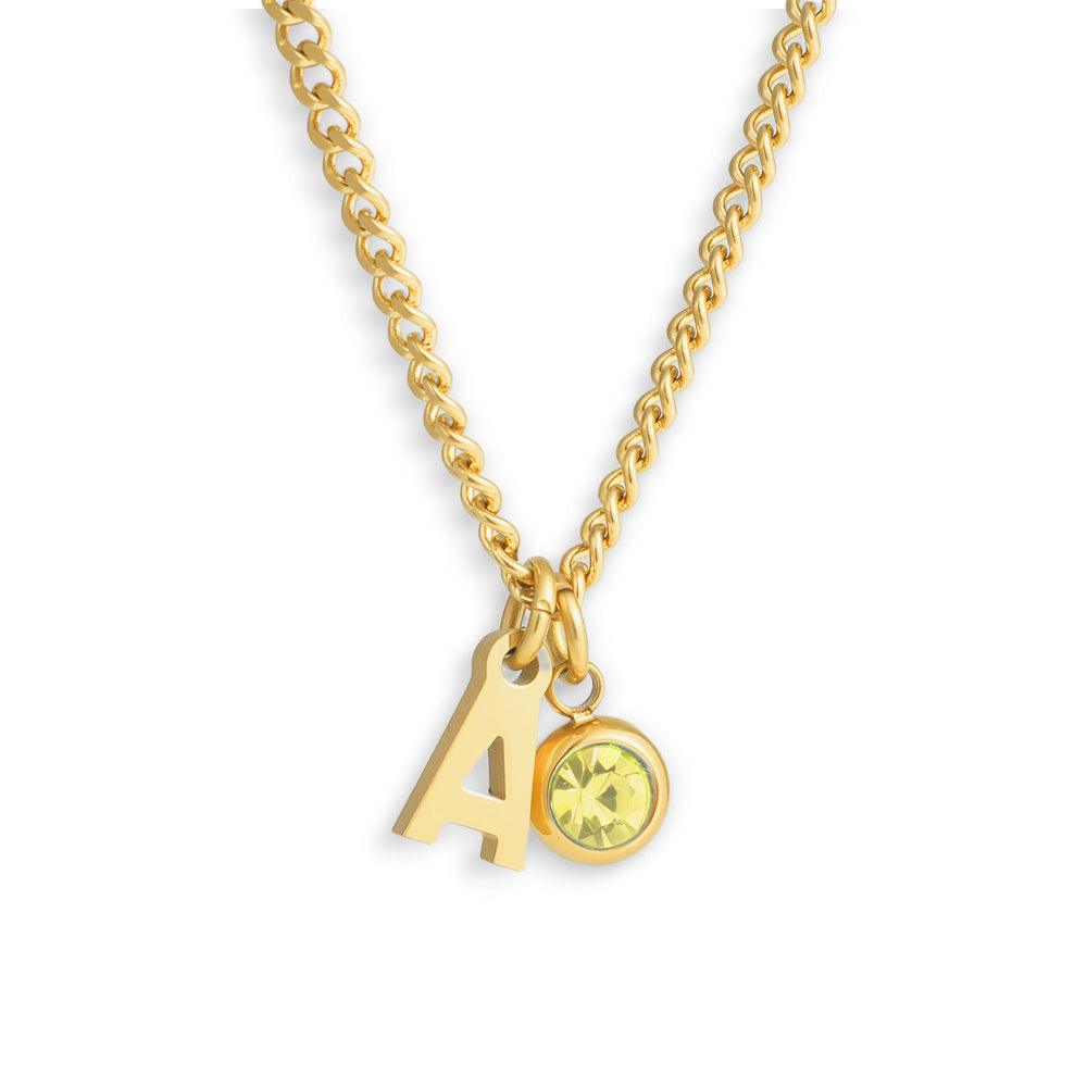 Custom/Personalized Initial Pendant Necklace w/ Birthstone