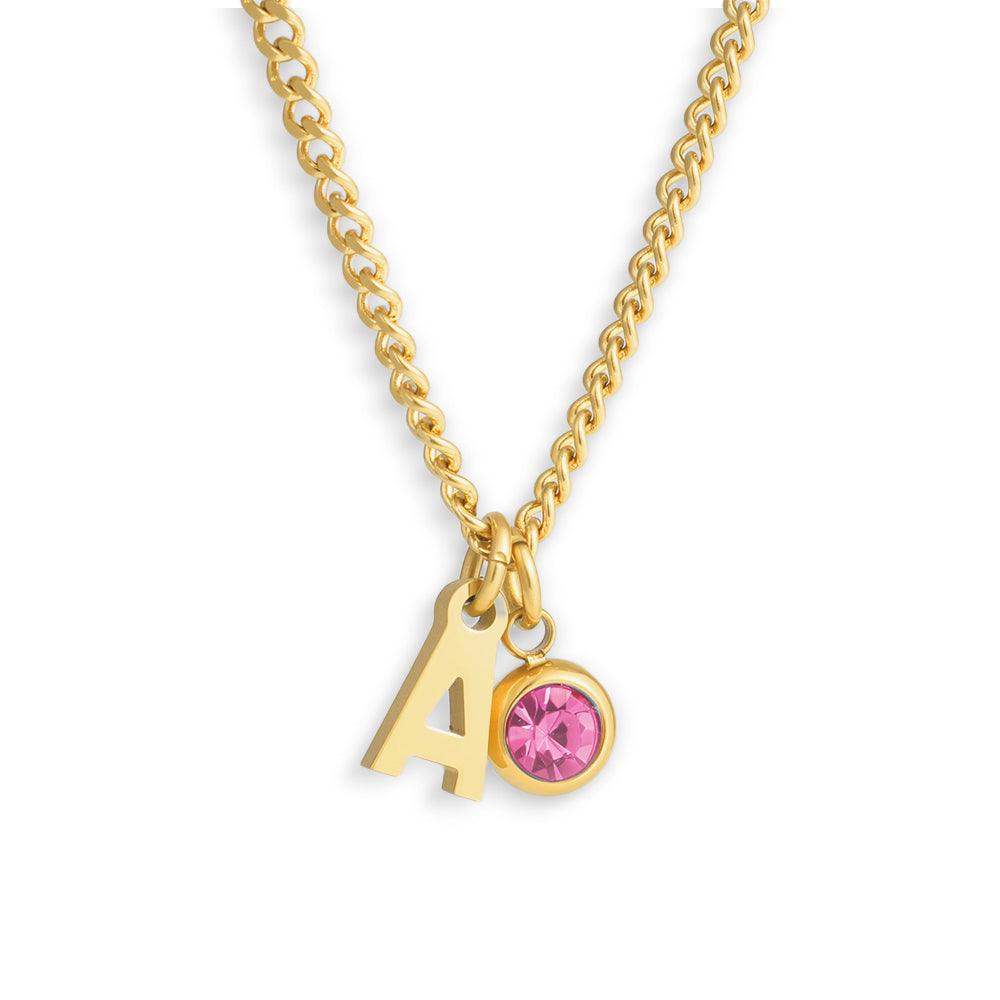 Custom/Personalized Initial Pendant Necklace w/ Birthstone